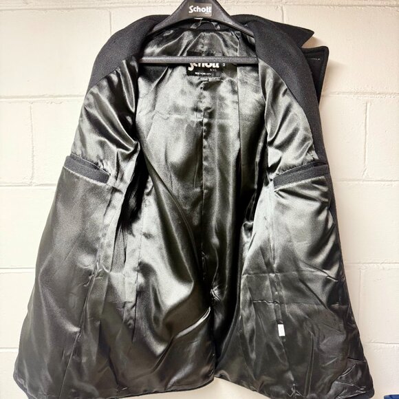 Schott Pea Coat - Men's Black Size Medium - Wool - Made in Canada - Picture 6 of 9